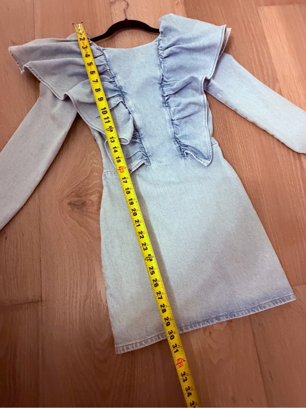 Zara women Ruffle Denim Dress NWT ✨ - Picture 7 of 10